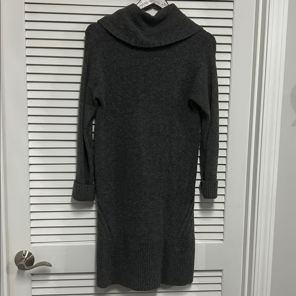 Anthropologie Charcoal Cowl Neck Sweater Dress - Picture 4 of 6